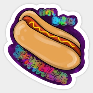 Hot Dog Summer Sticker